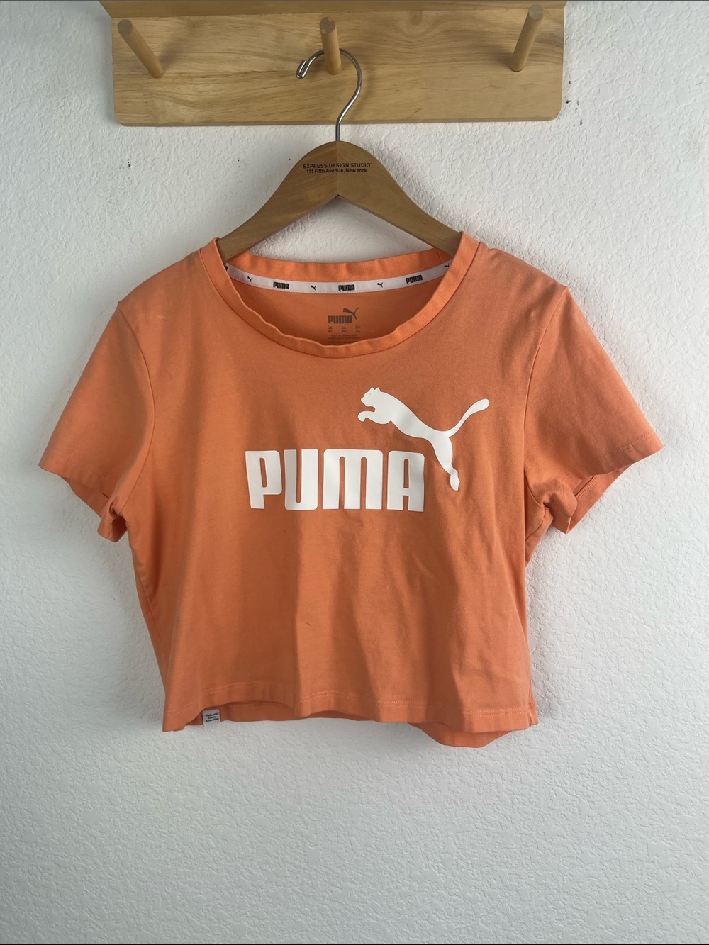 Puma Orange Cropped Logo Tee women’s size XL